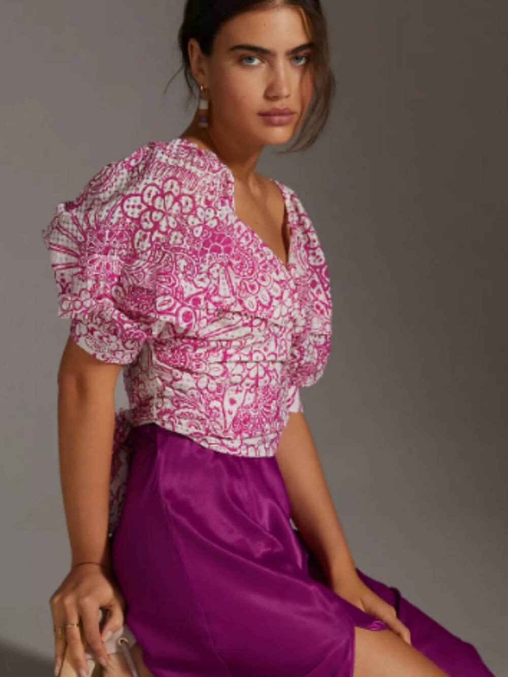 Anthropologie  | Maeve | Tie-Back Printed Crop Top